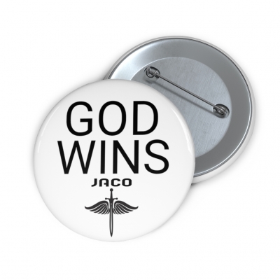 MJ GOD WINS Pin Button