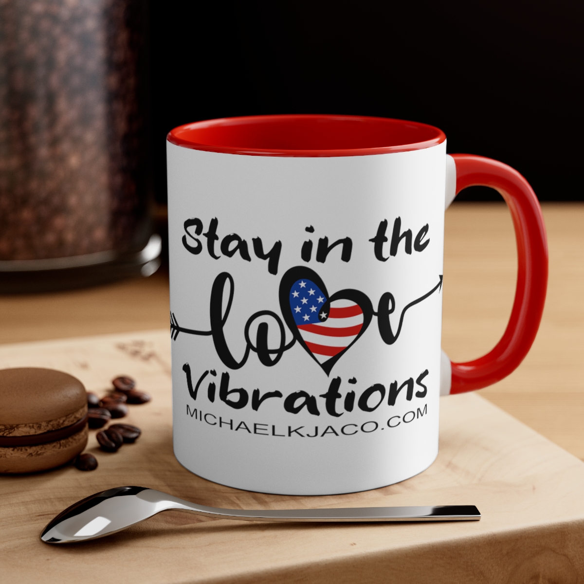 STAY IN THE LOVE VIBRATIONS ACCENT CERAMIC 110Z MUG