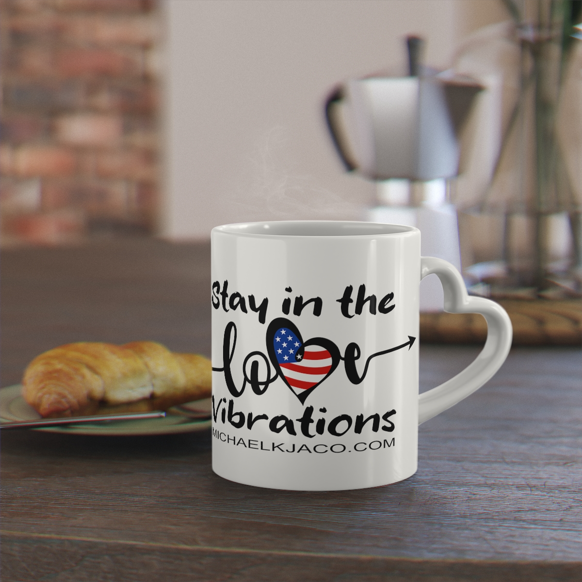 STAY IN THE LOVE VIBRATIONS Heart-Shaped Mug