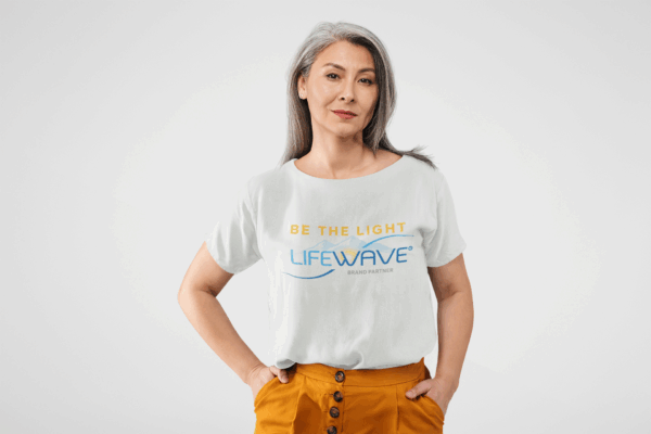Organic Women's T-Shirt - Be the Light, Mountain Live Younger - Eco-Friendly Gift for Her, Casual Wear, Fitness, Yoga, Motivational - Image 3