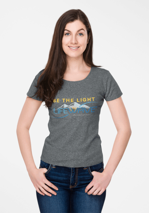 Organic Women's T-Shirt - Be the Light, Mountain Live Younger - Eco-Friendly Gift for Her, Casual Wear, Fitness, Yoga, Motivational - Image 4
